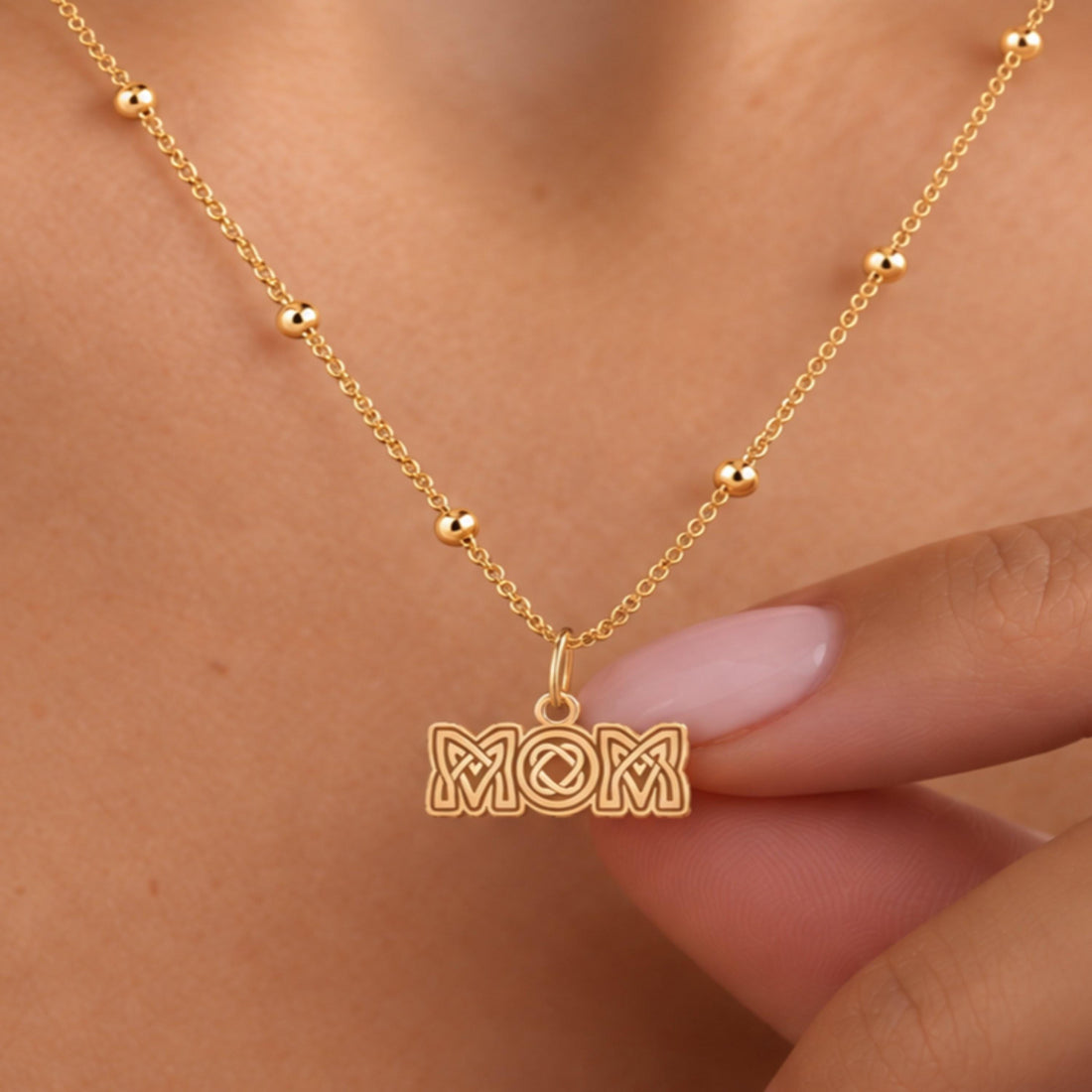 Mom Word Charm Necklace