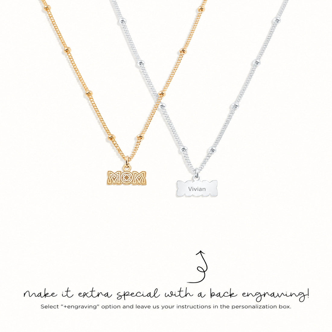 Mom Word Charm Necklace