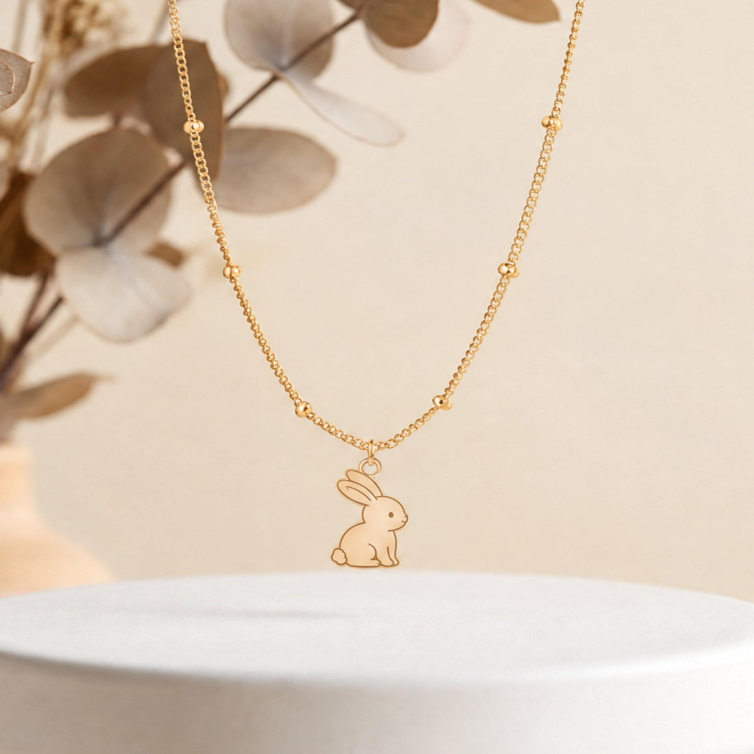 Seated Bunny Rabbit Charm Necklace