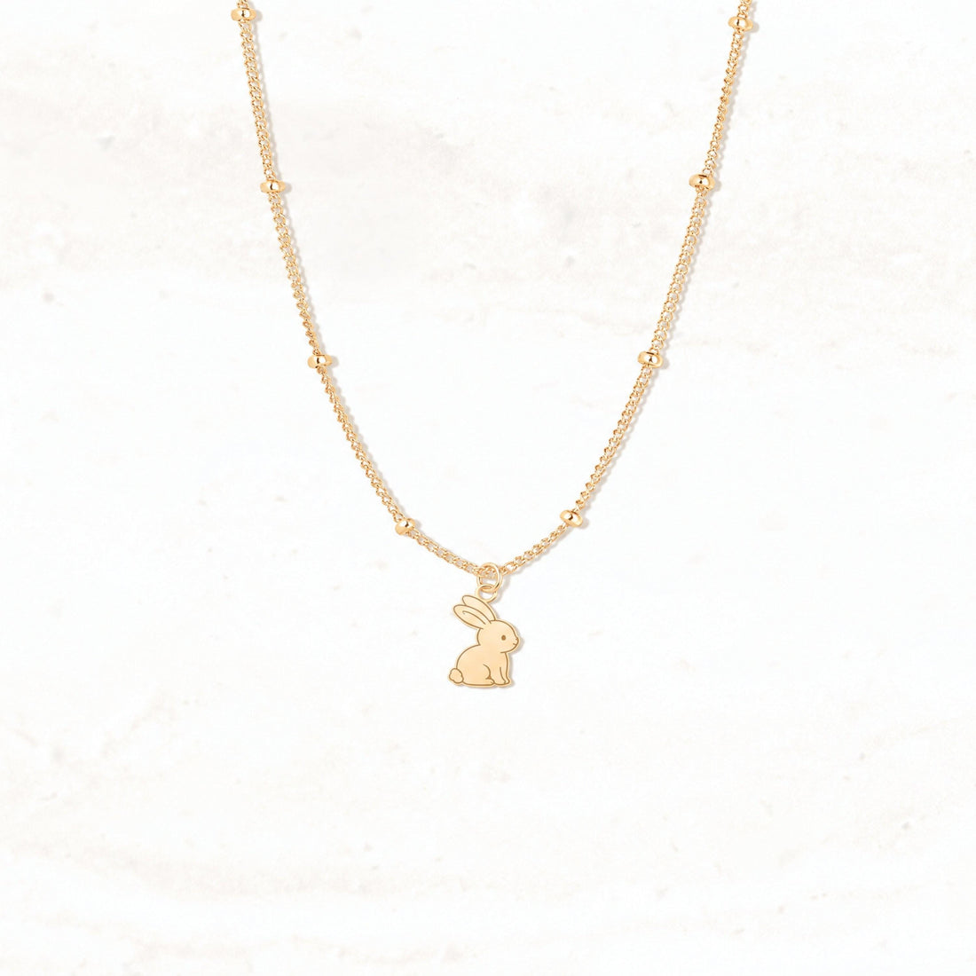 Seated Bunny Rabbit Charm Necklace