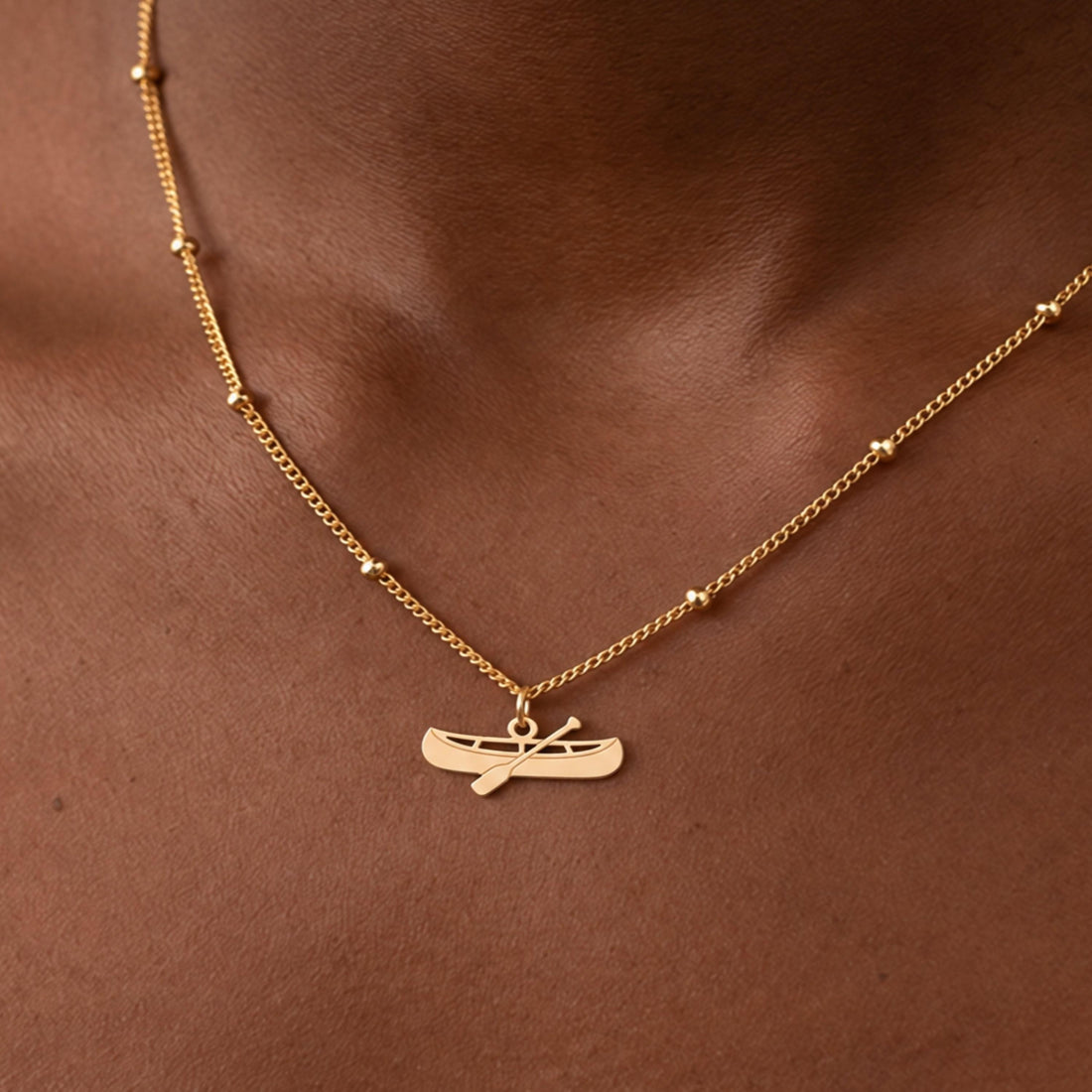 Canoe Paddle Charm Necklace