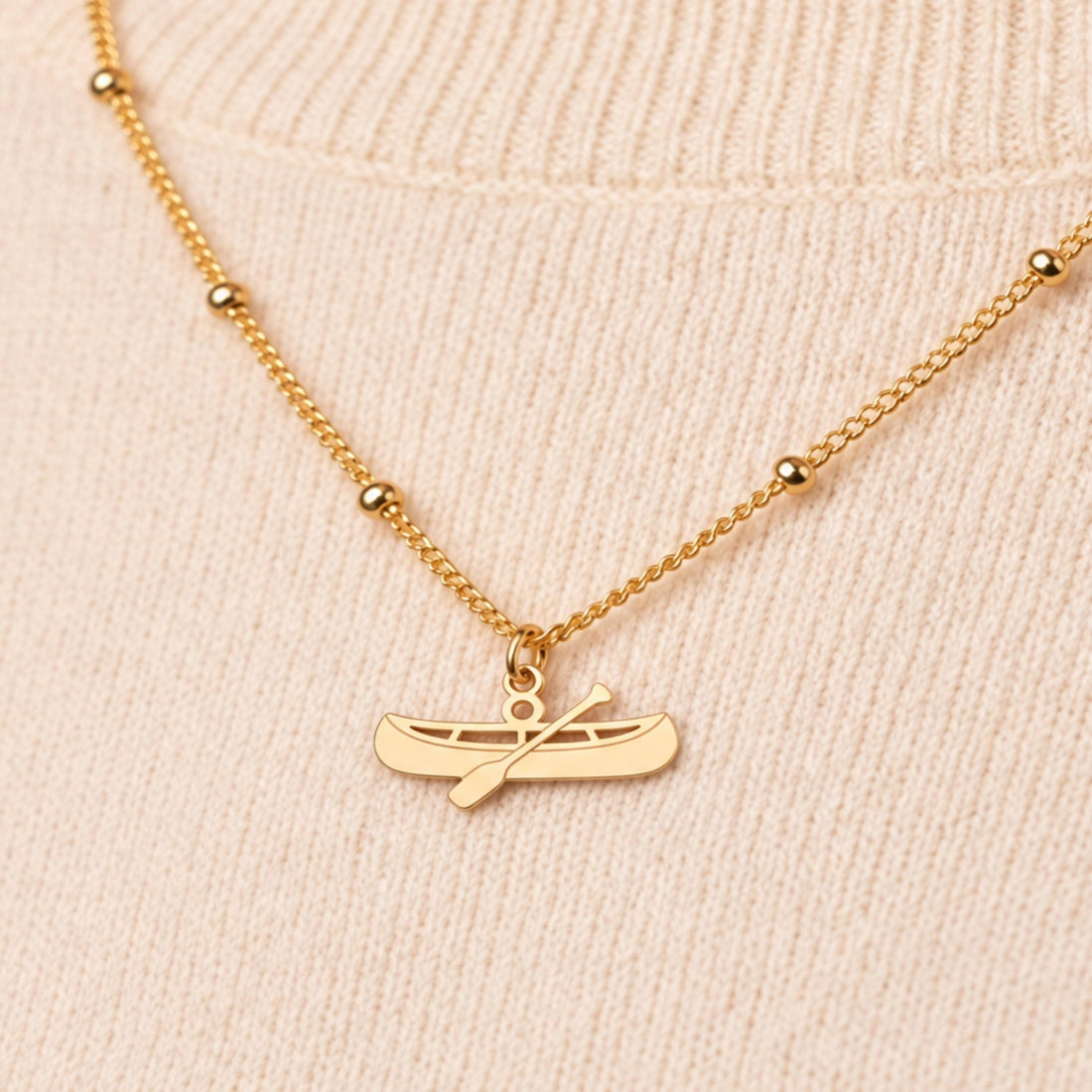 Canoe Paddle Charm Necklace