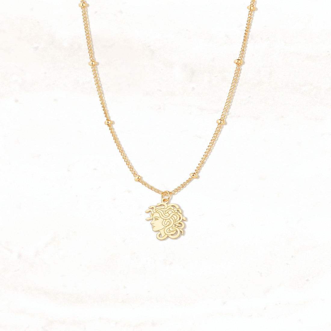 Medusa Head Charm Necklace