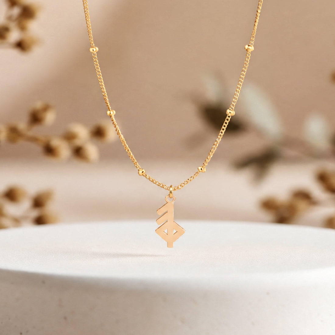 Algiz Rune Charm Necklace