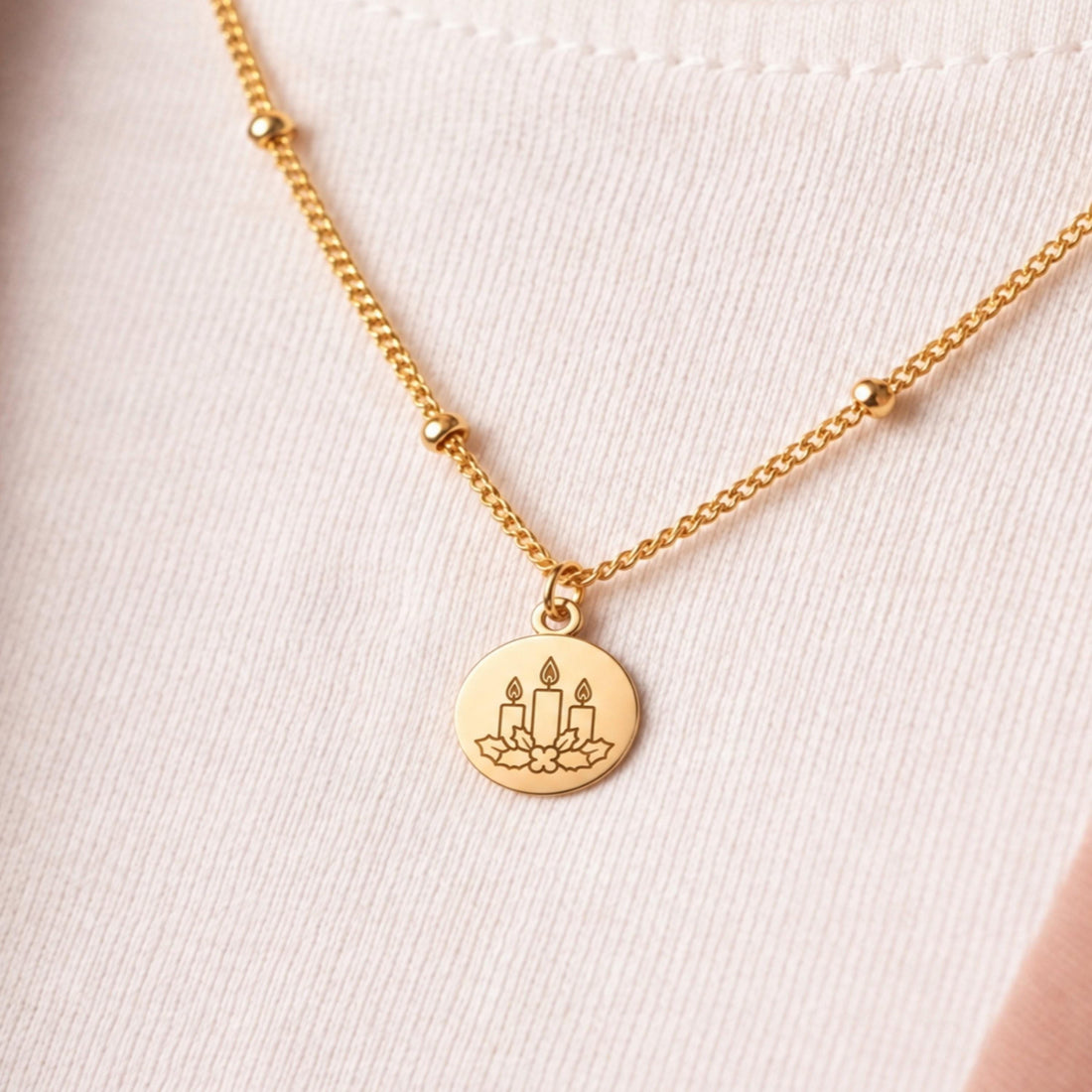 Christmas Candles Charm Necklace
