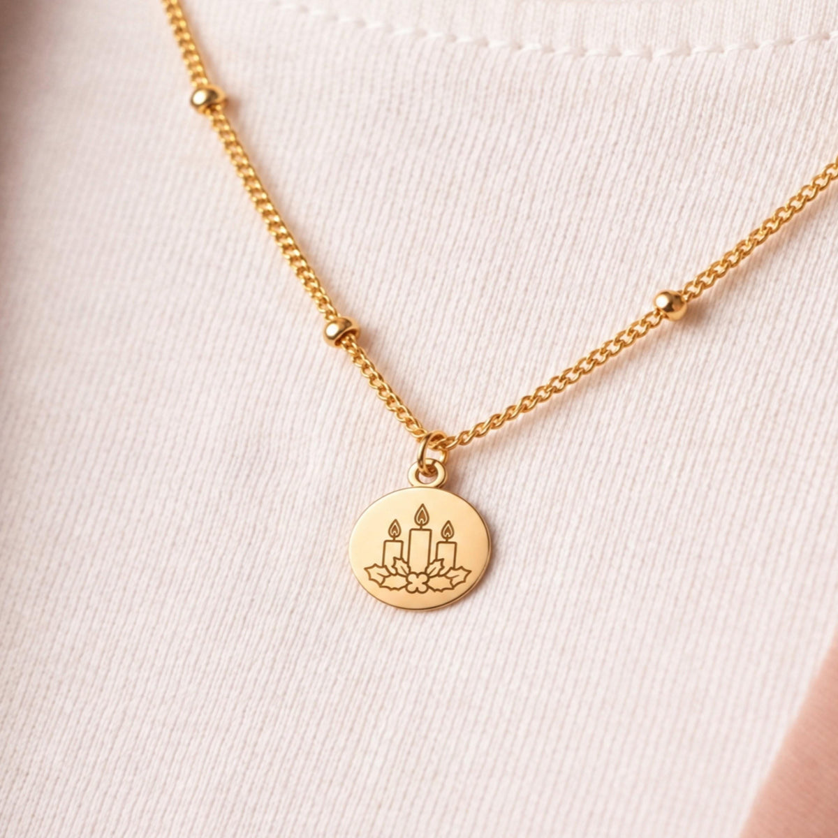 Christmas Candles Charm Necklace