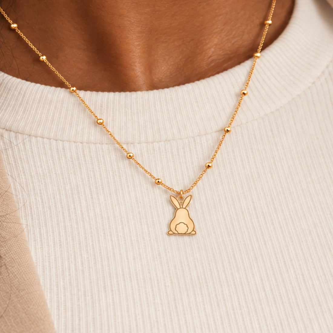Sitting Rabbit Charm Necklace