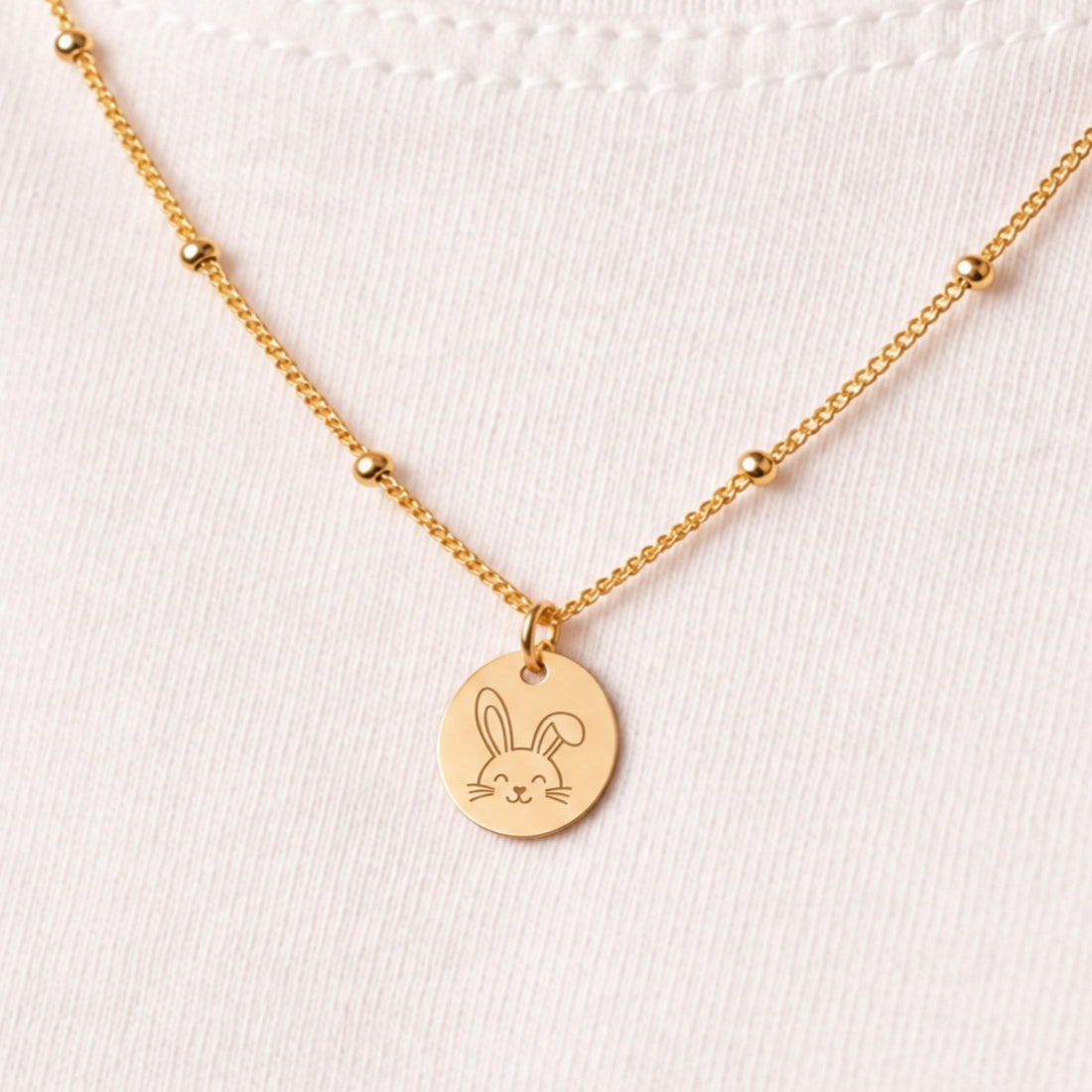 Bunny Face Charm Necklace