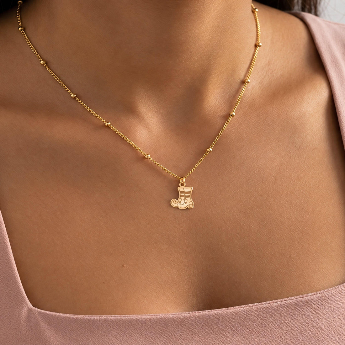 Elf Boot Charm Necklace