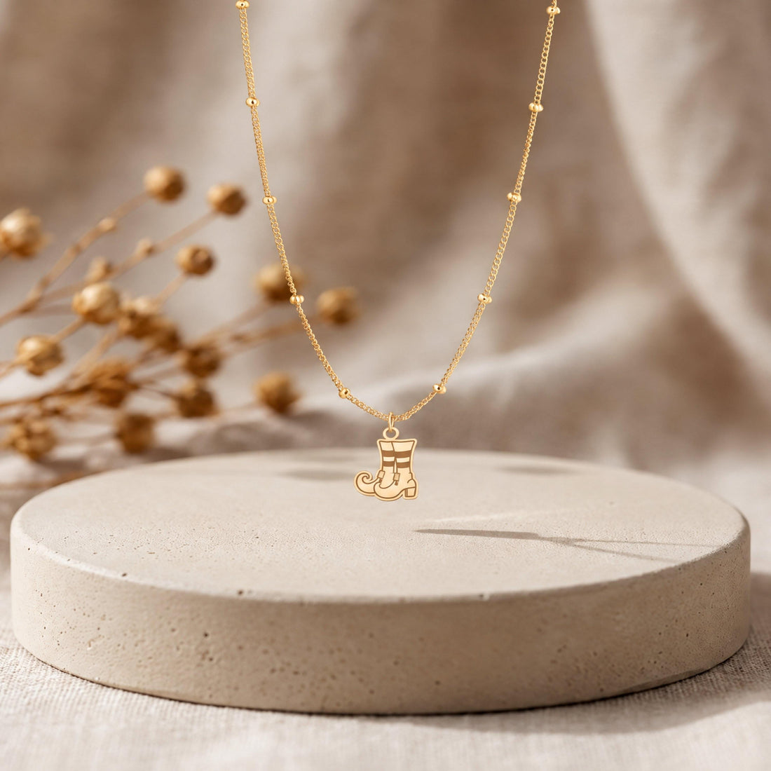 Elf Boot Charm Necklace