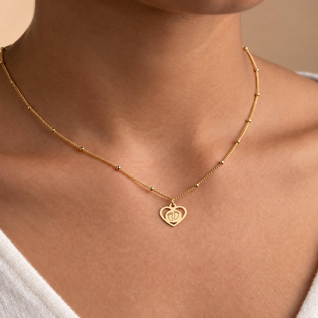 Baby Footprints Charm Necklace