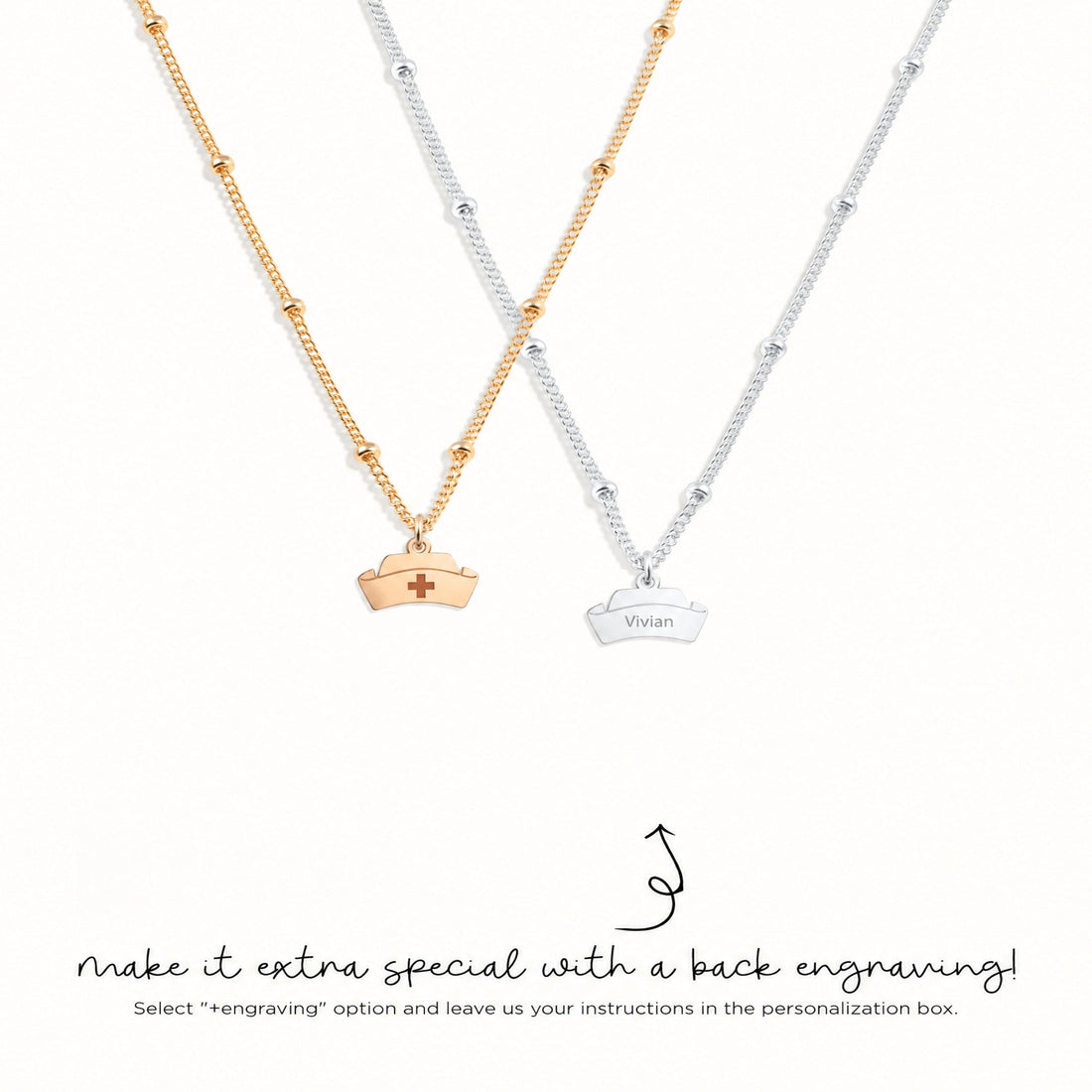 Nurse Hat Charm Necklace