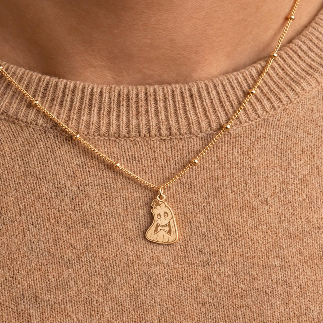Jack O Lantern Charm Necklace