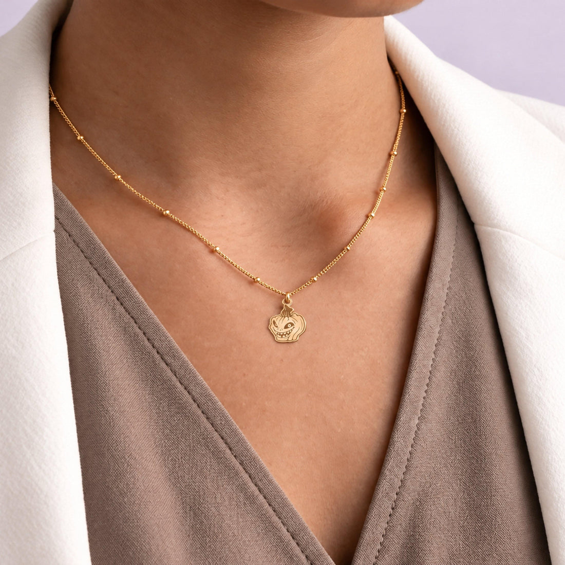 Jack O Lantern Charm Necklace
