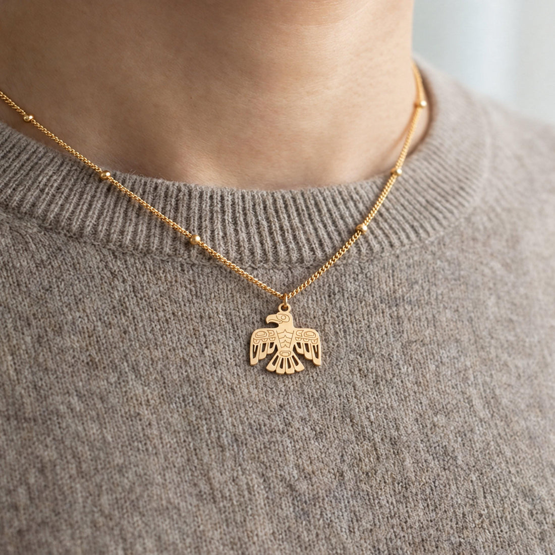Spread Wing Eagle Charm Necklace