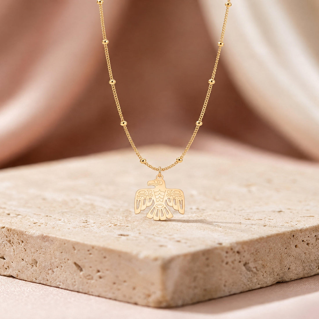 Spread Wing Eagle Charm Necklace