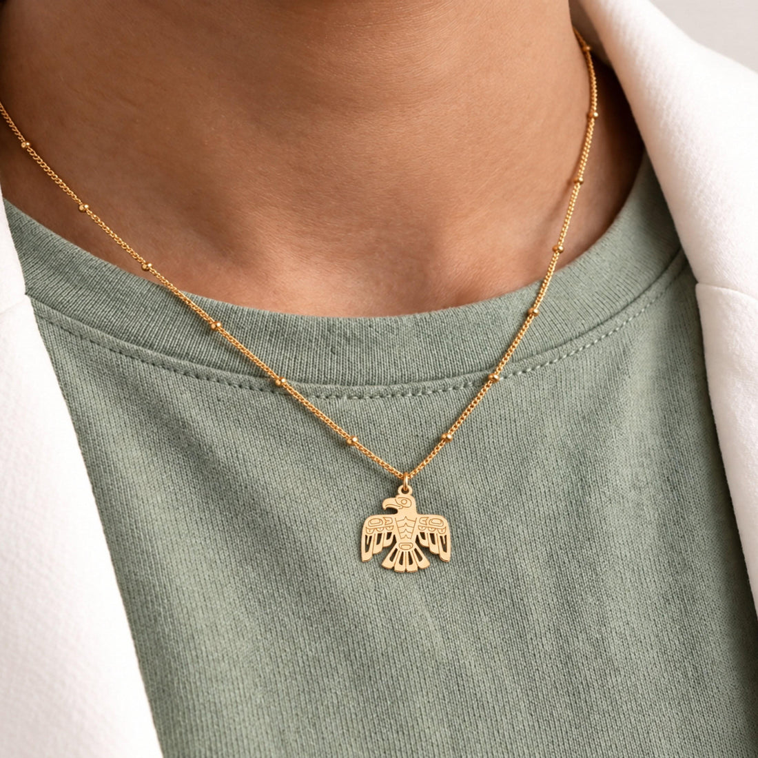Spread Wing Eagle Charm Necklace