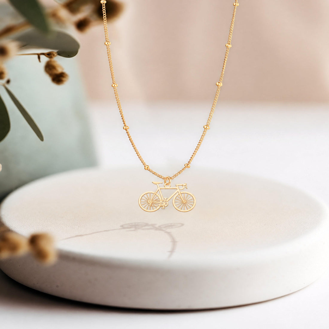 Bicycle Ball Chain Charm Necklace