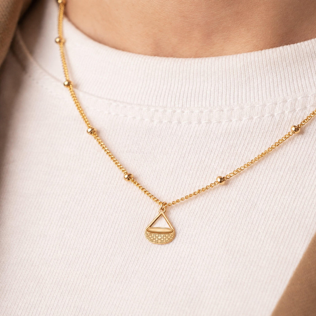 Hanging Basket Charm Necklace