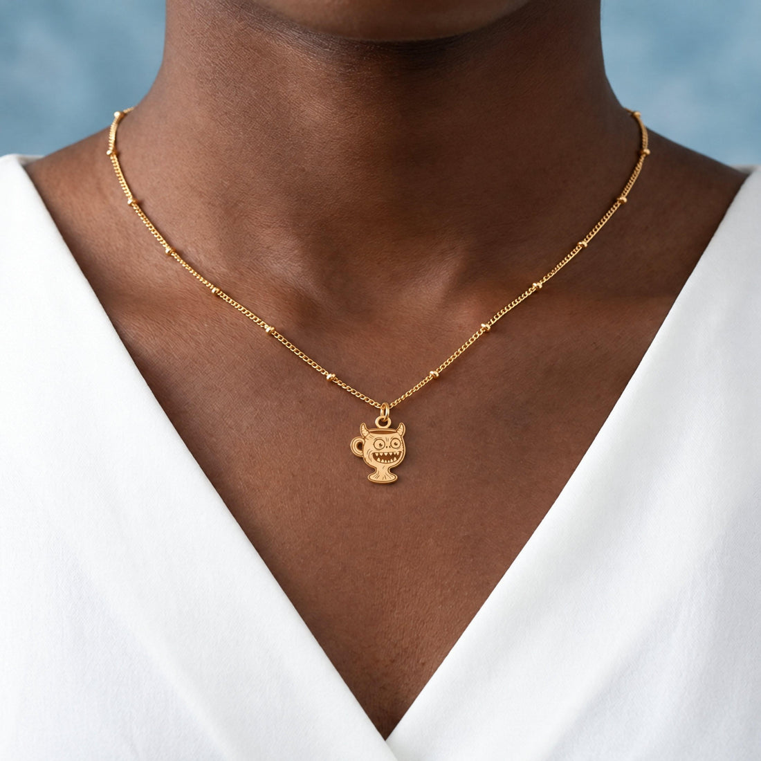 Monster Mug Charm Necklace