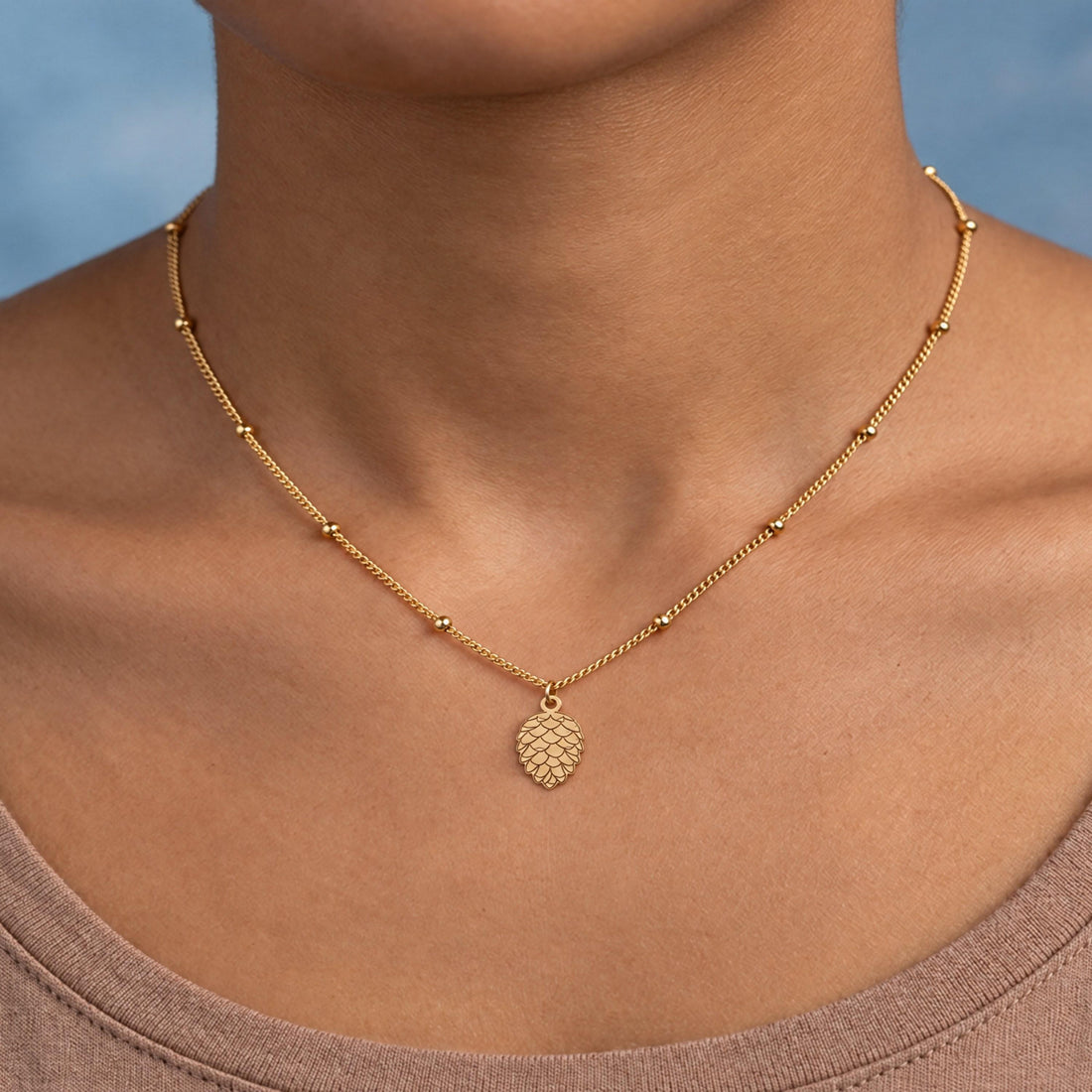 Pine Cone Charm Necklace