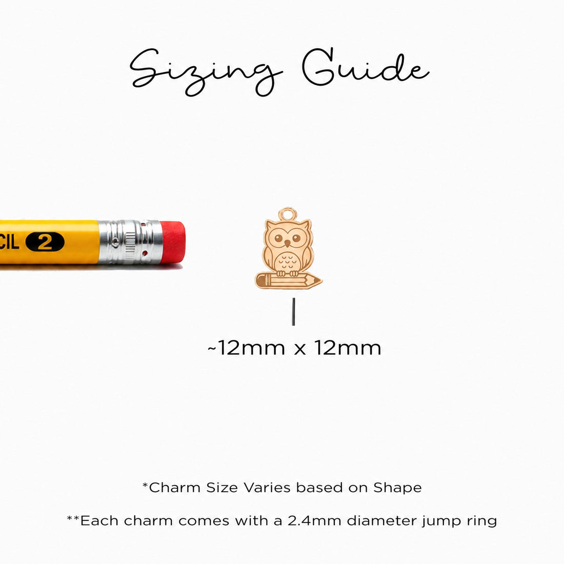 Owl on Pencil Charm Necklace
