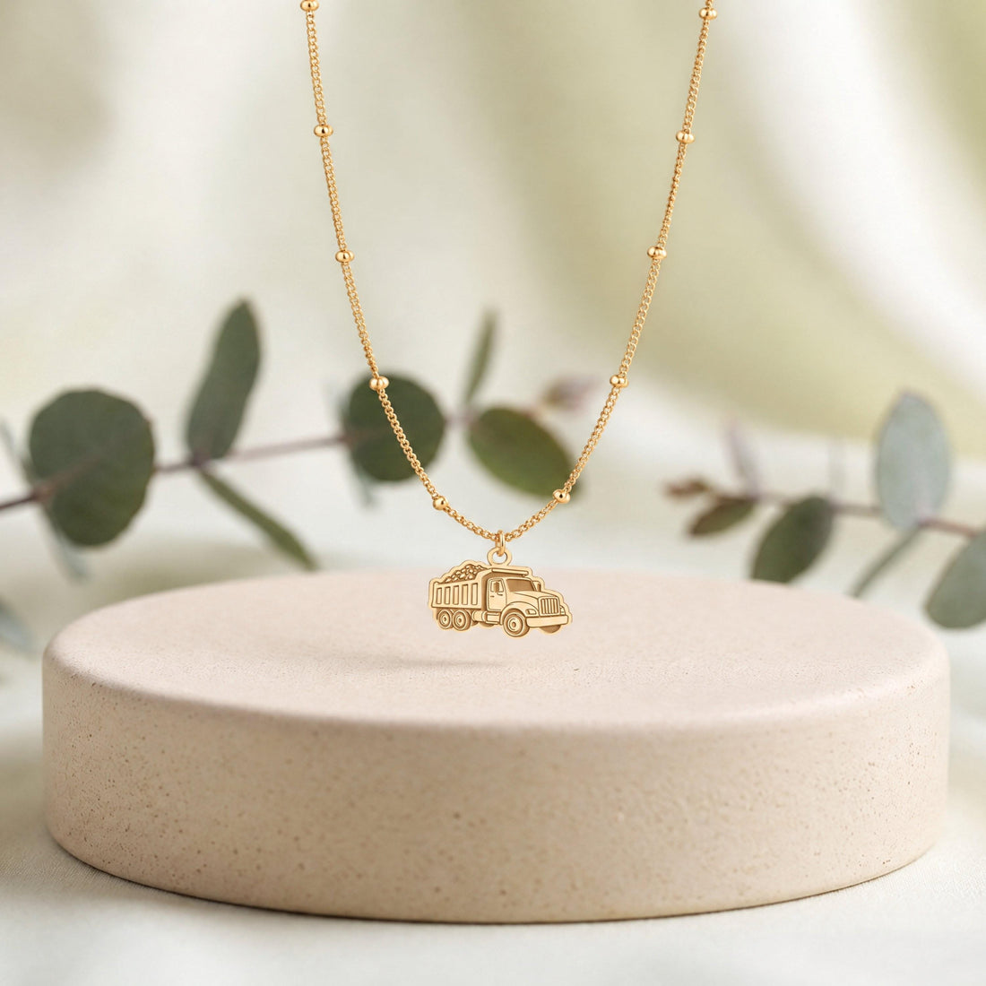 Dump Truck Charm Necklace