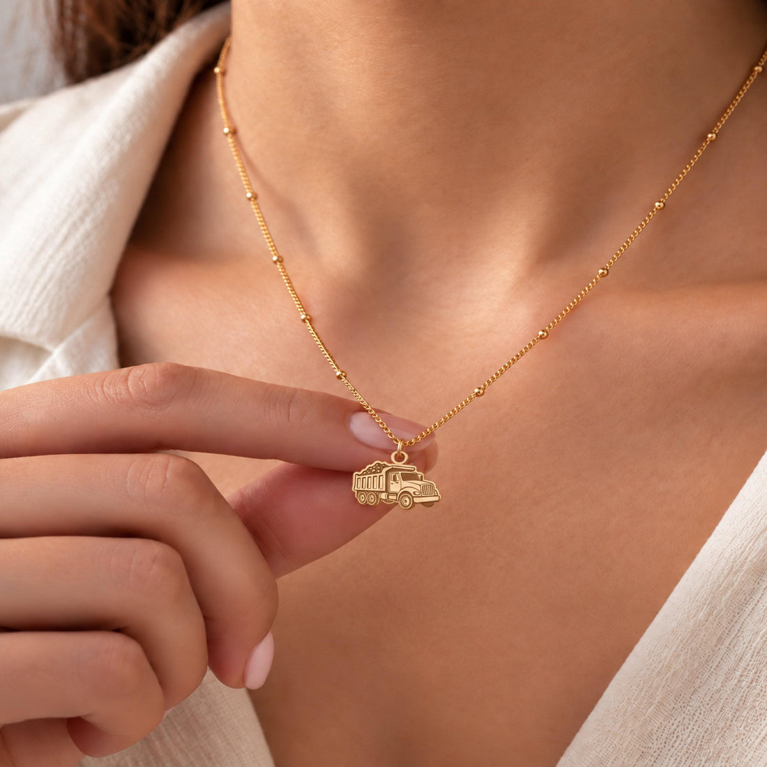 Dump Truck Charm Necklace