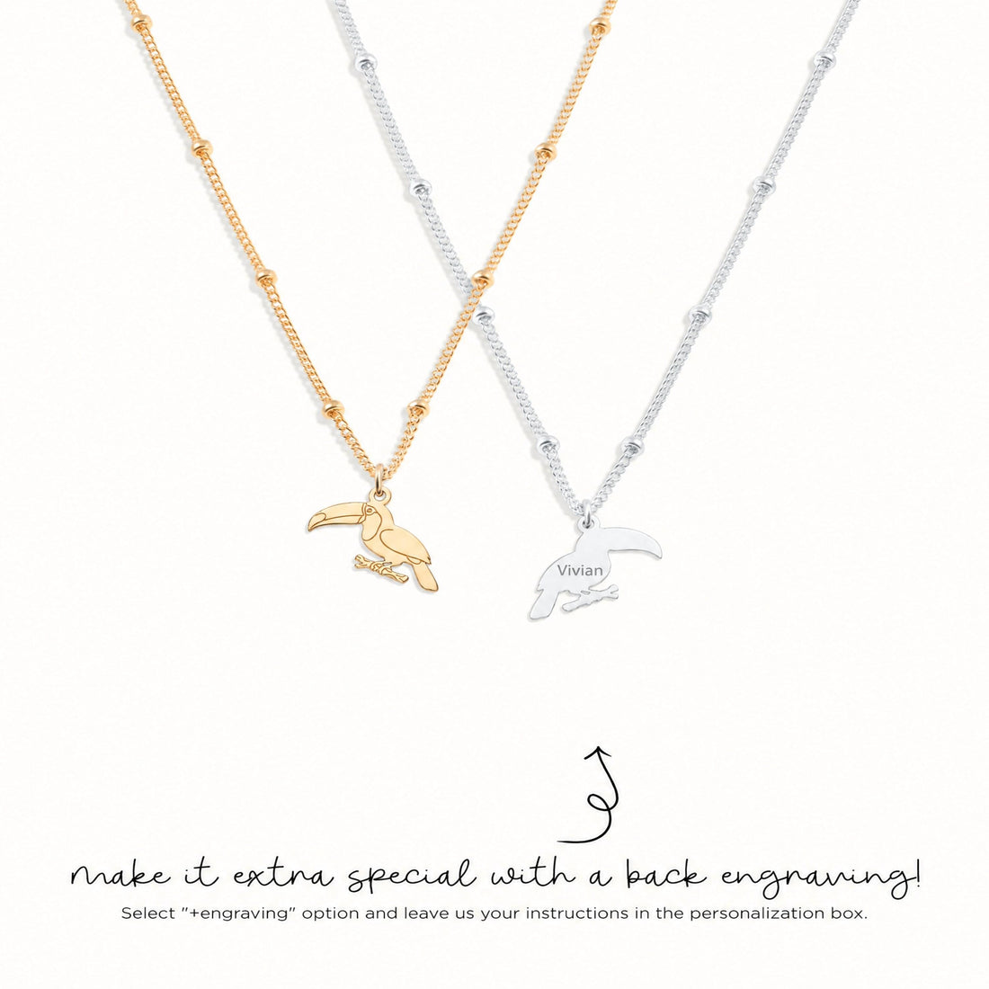Toucan Bird Charm Necklace