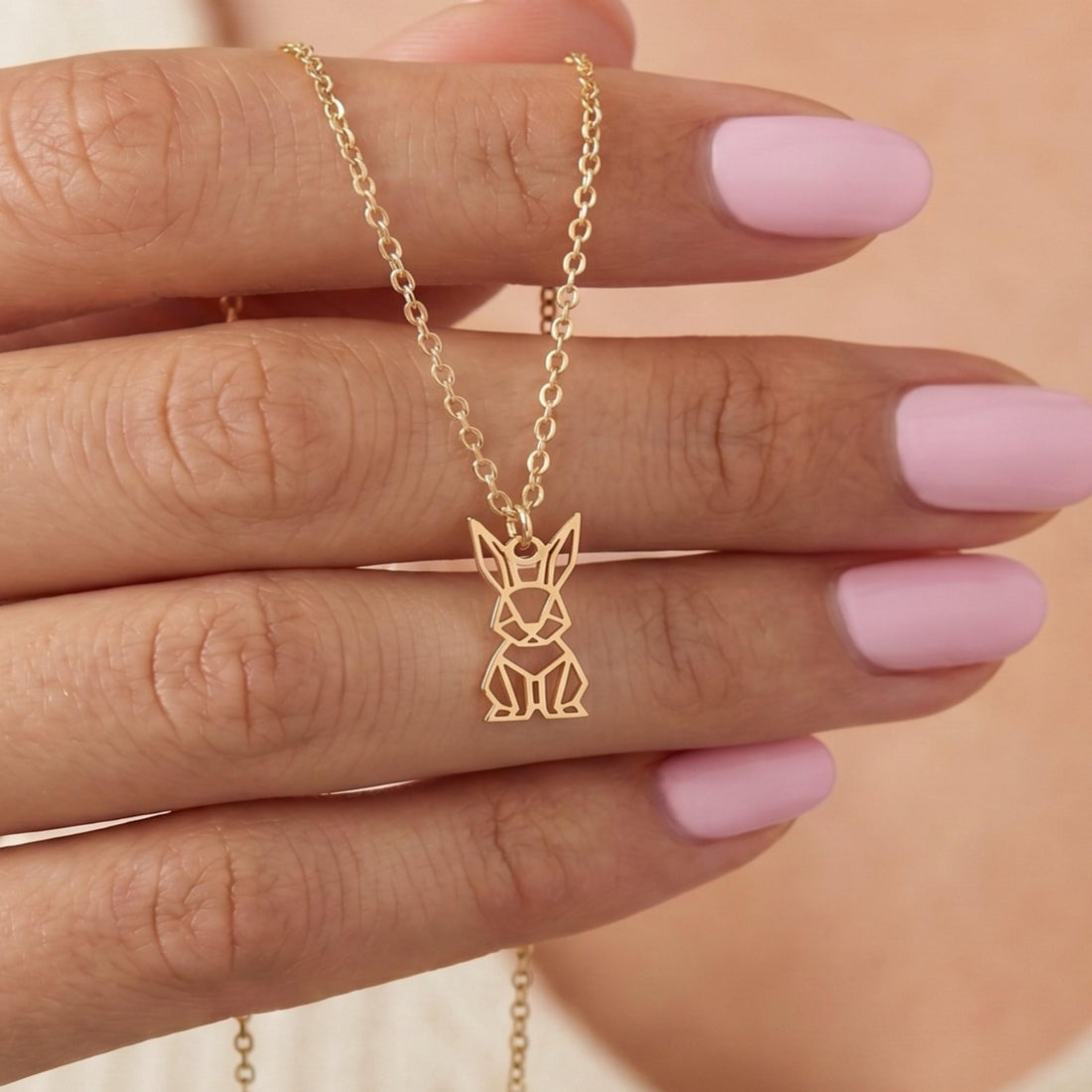 Origami Rabbit Charm Necklace