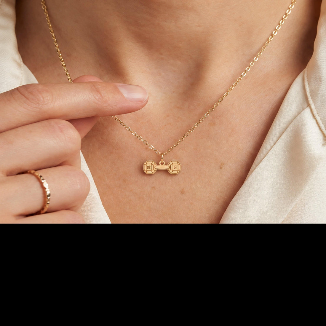 Flat Dumbbell Charm Necklace