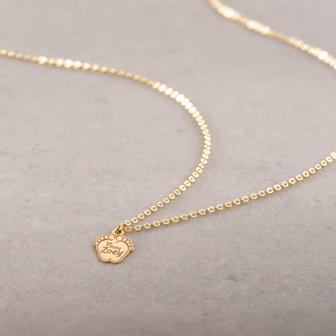 Baby Feet Print Charm Necklace