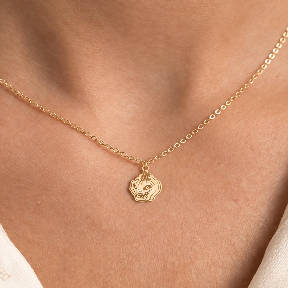 Jack O Lantern Charm Necklace