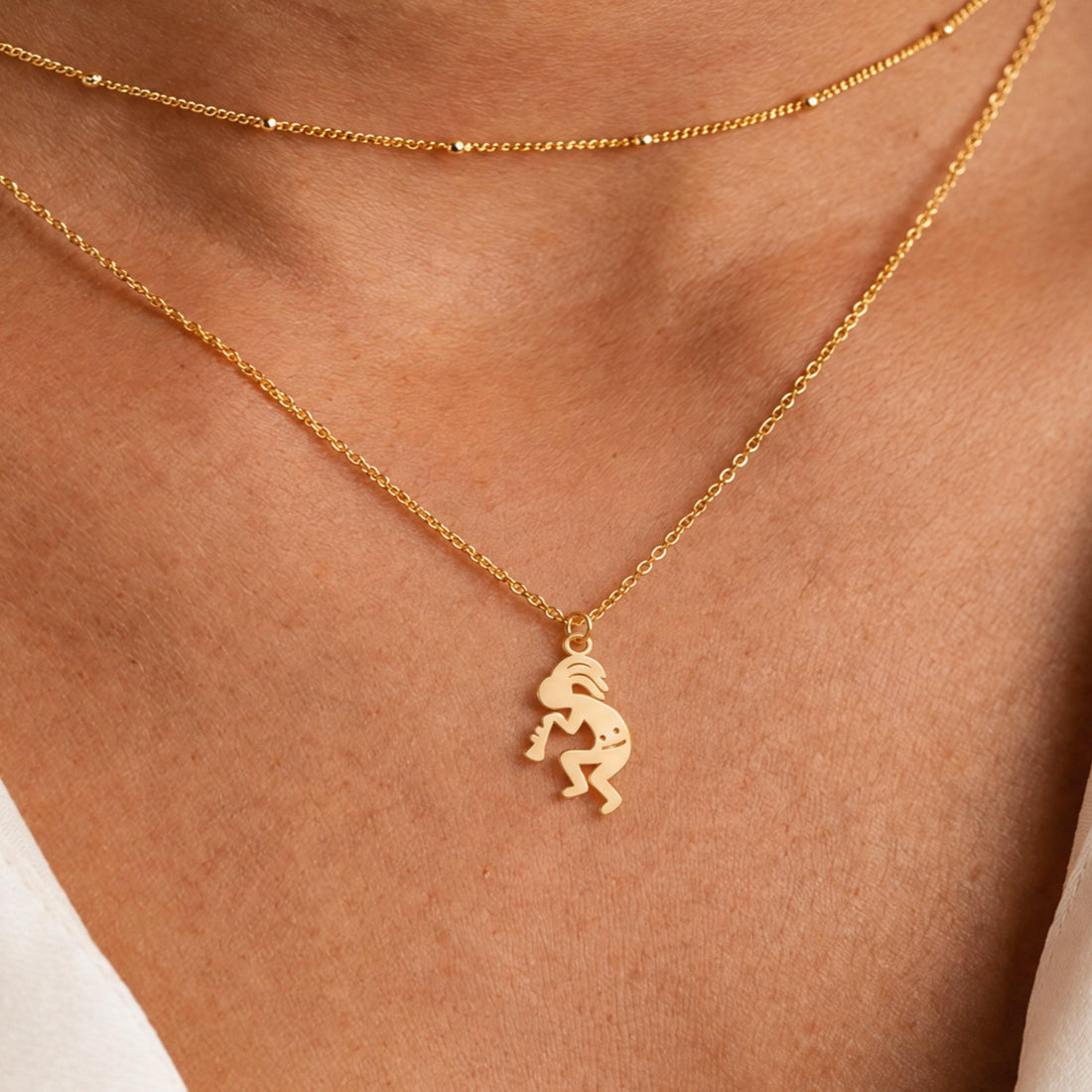 Kokopelli Figure Charm Necklace