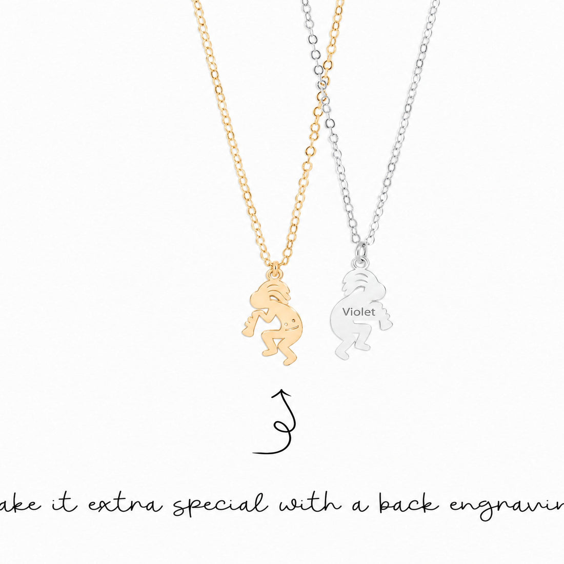 Kokopelli Figure Charm Necklace