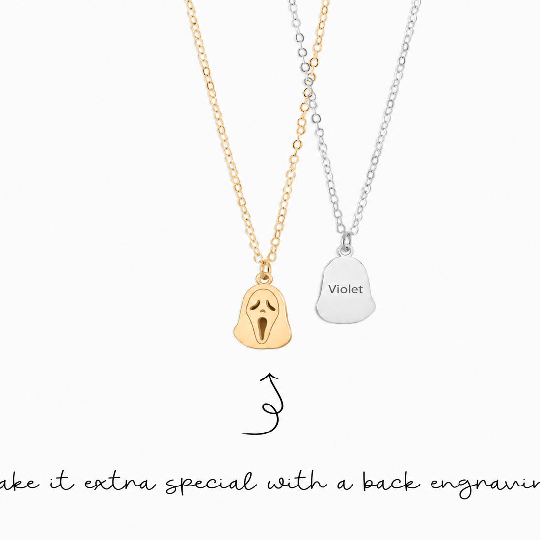 Ghostface Mask Charm Necklace