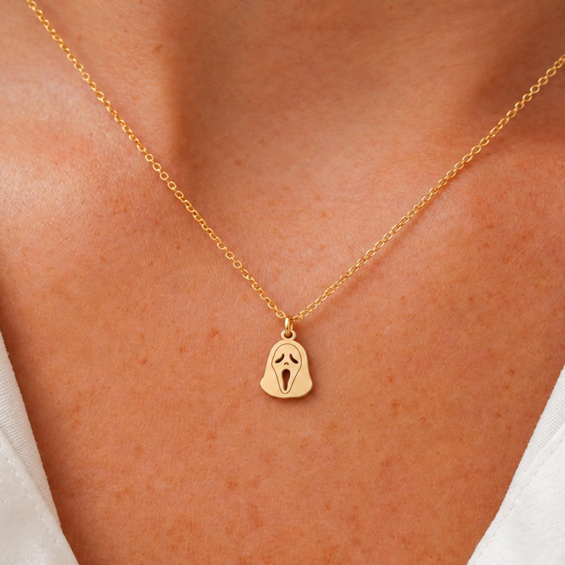 Ghostface Mask Charm Necklace