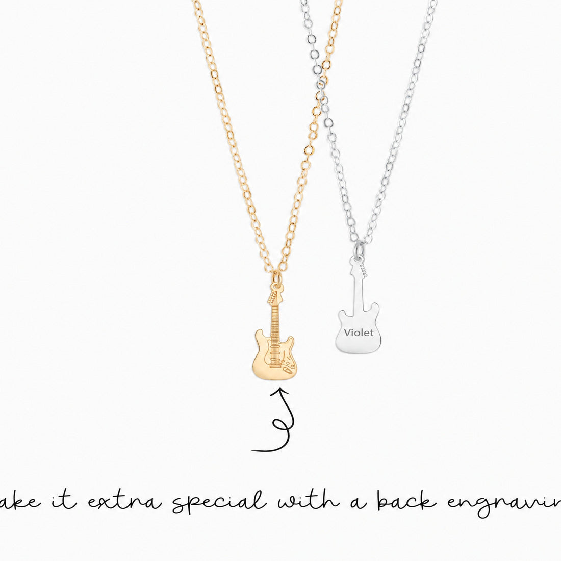 Electric Guitar Charm Necklace