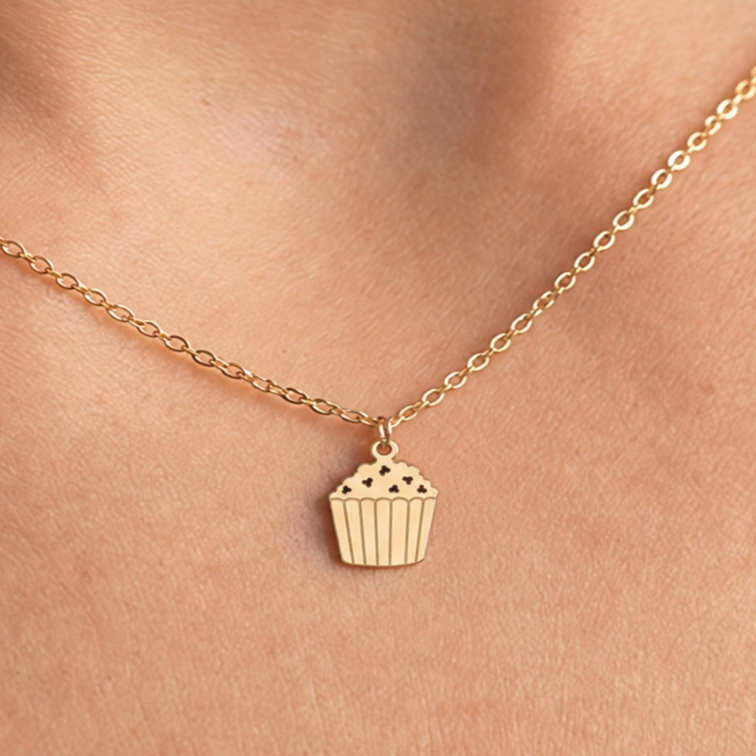 Popcorn Carton Charm Necklace