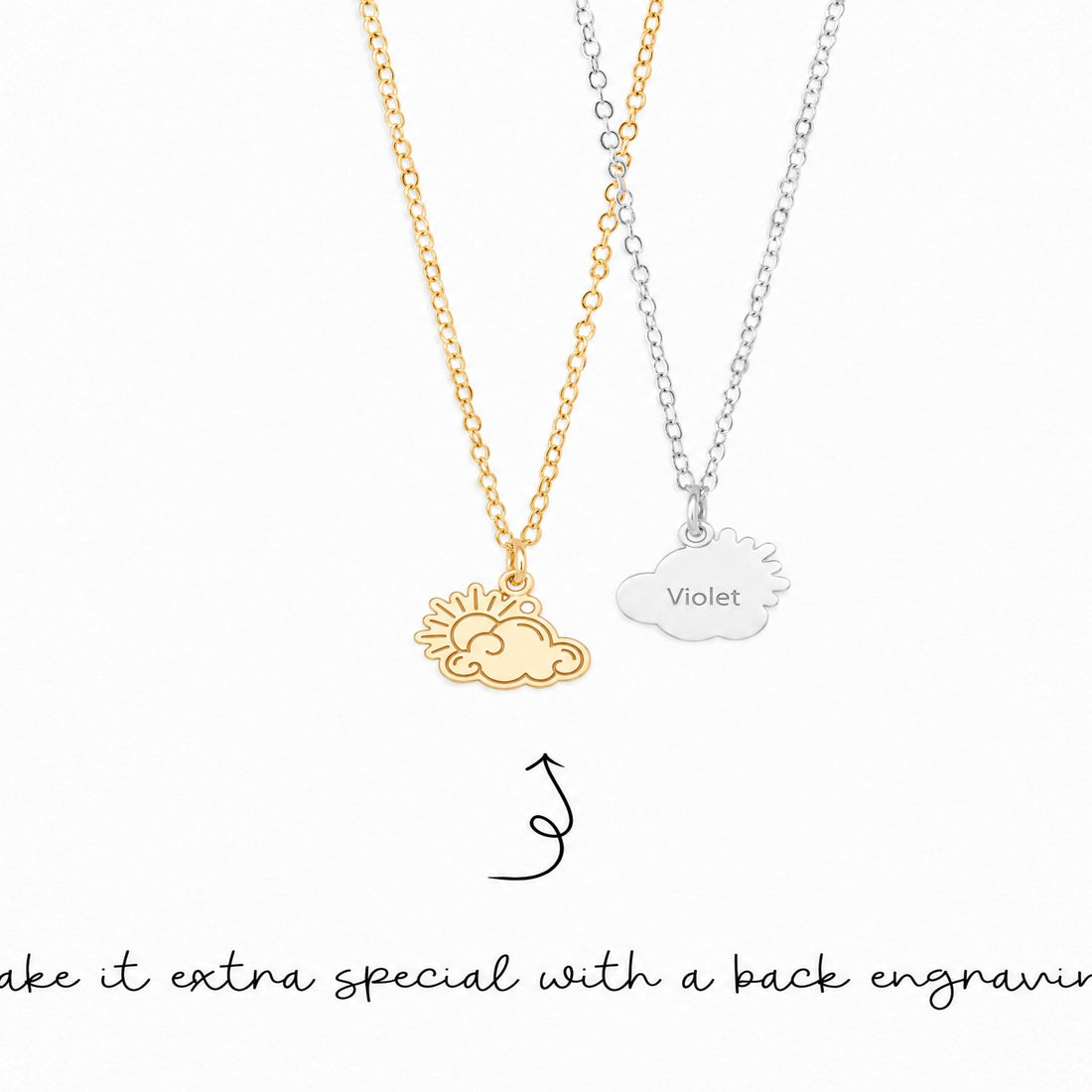Sun Cloud Charm Necklace