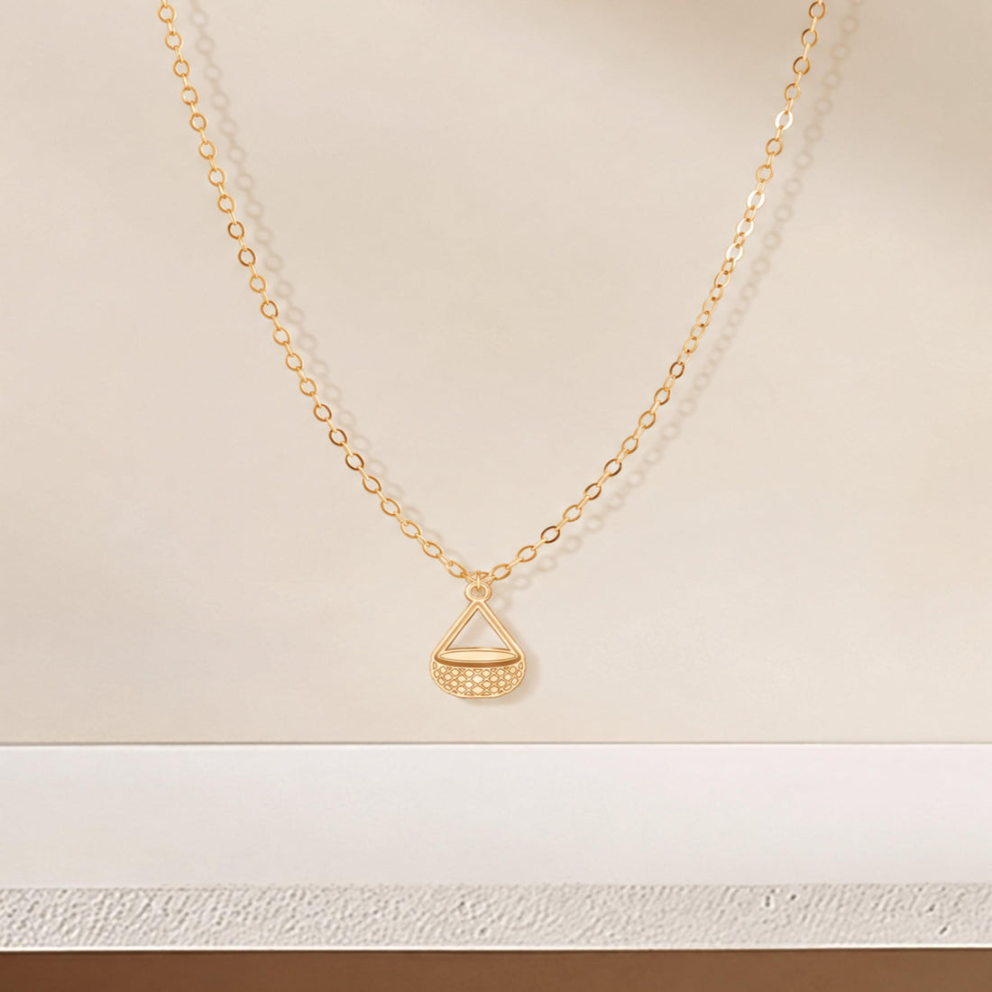 Woven Basket Charm Necklace
