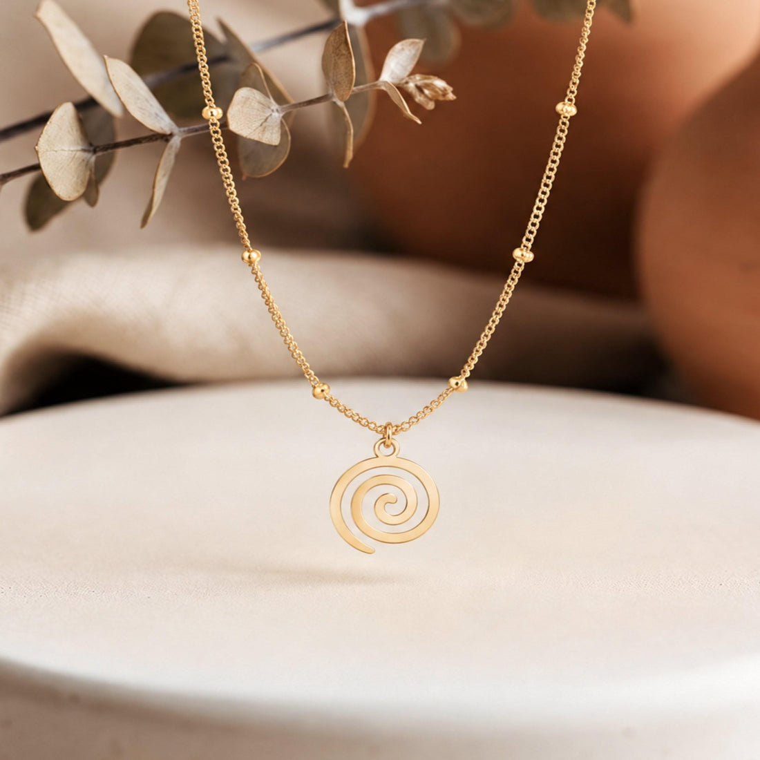 Spiral Swirl Charm Necklace