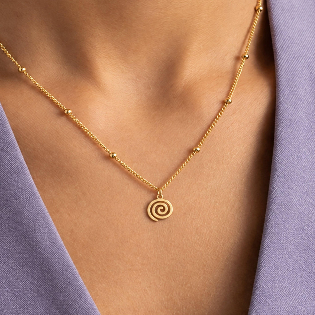 Spiral Swirl Charm Necklace