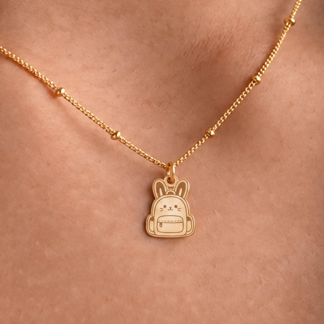 Bunny Backpack Charm Necklace