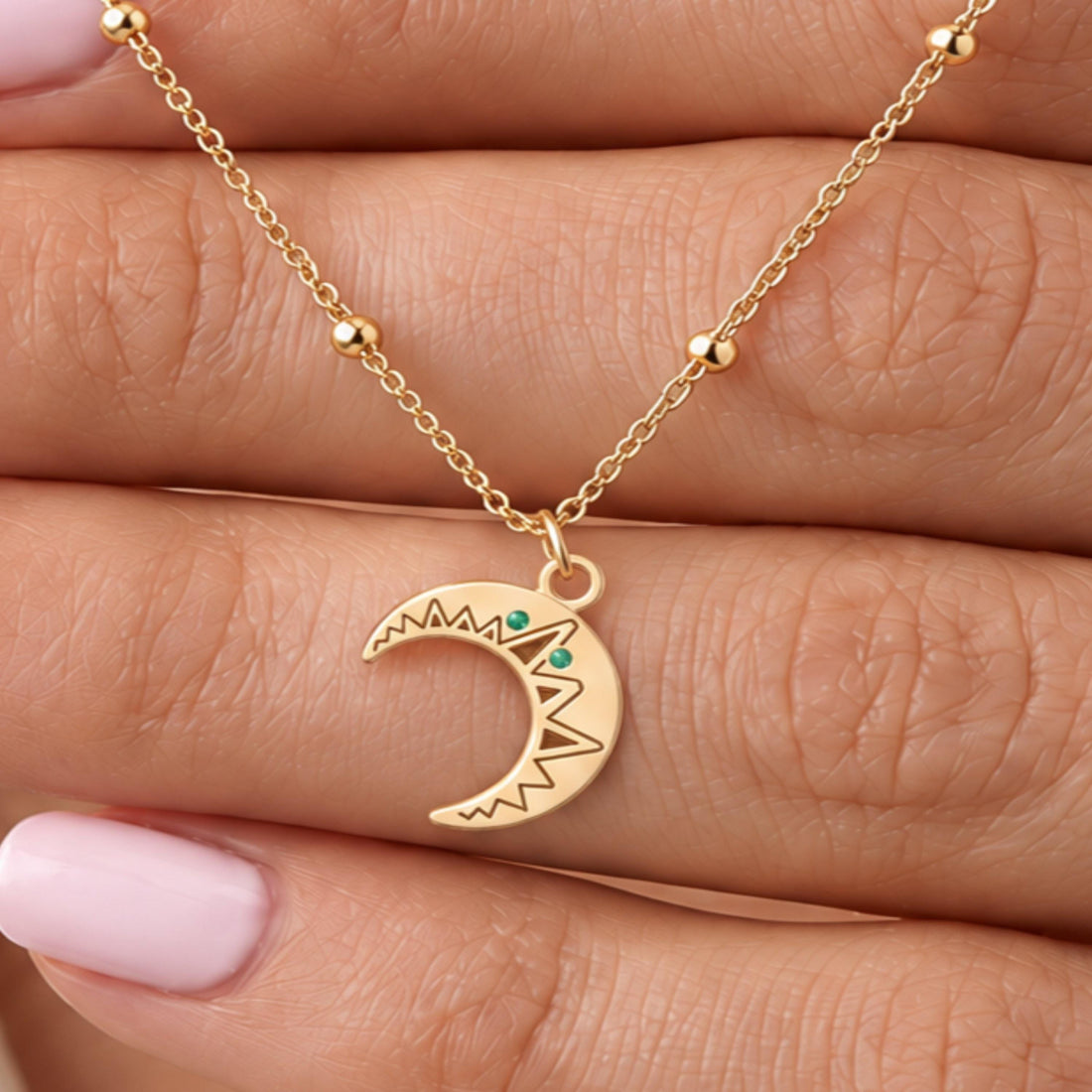 Crescent Moon Charm Necklace