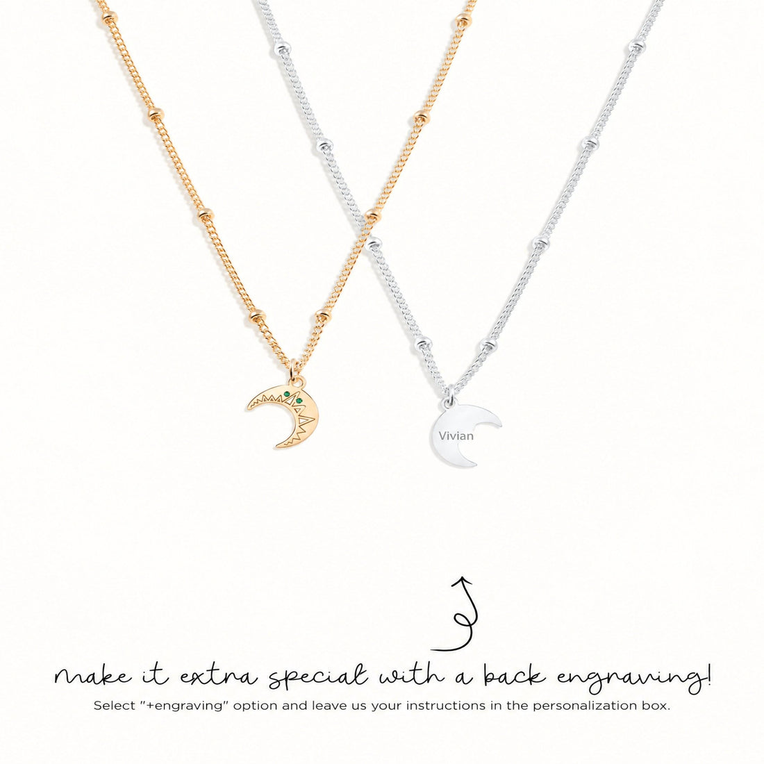 Crescent Moon Charm Necklace