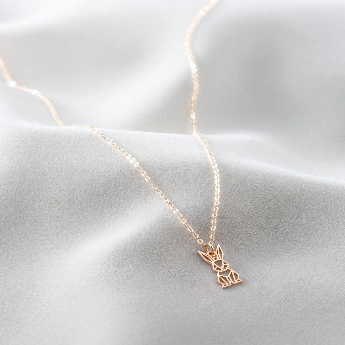Origami Rabbit Charm Necklace