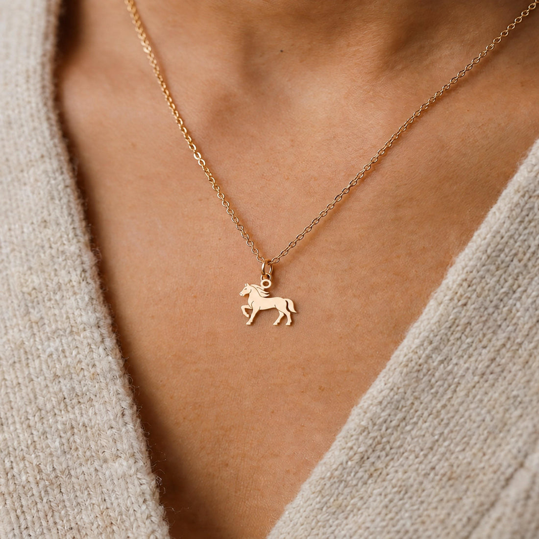 Prancing Horse Charm Necklace