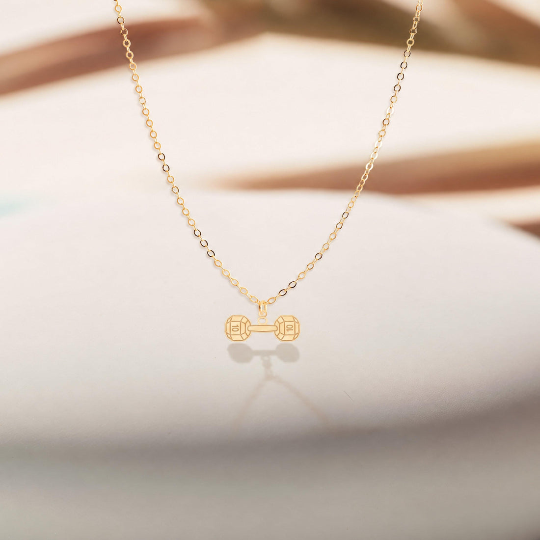 Flat Dumbbell Charm Necklace