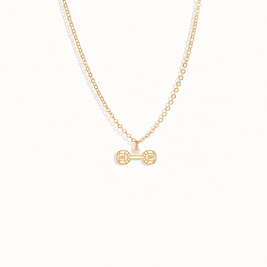 Flat Dumbbell Charm Necklace